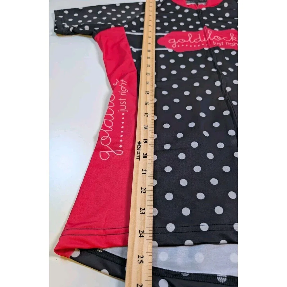 Albion Goldilocks Cycling Bike Bicycle Jersey Polka Dot Full Zip Med Just Right